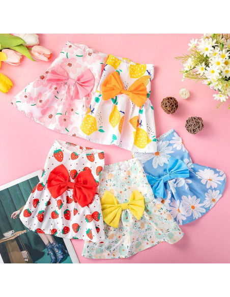 5 Piezas Ropa para Perros Saintrygo Vestidos Verano 5 Piezas Ropa para Perros Saintrygo Vestidos Verano