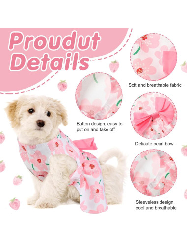 5 Piezas Ropa para Perros Saintrygo Vestidos Verano