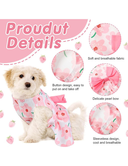 5 Piezas Ropa para Perros Saintrygo Vestidos Verano 5 Piezas Ropa para Perros Saintrygo Vestidos Verano