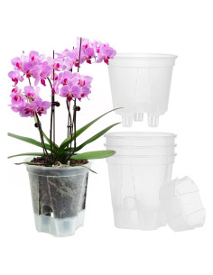 Macetas Autorriego Bouqlife 15 cm Transparentes Paquete de 4