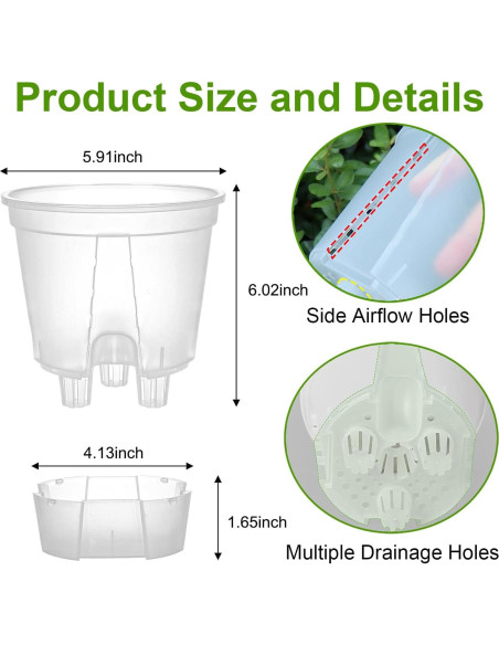 Macetas Autorriego Bouqlife 15 cm Transparentes Paquete de 4