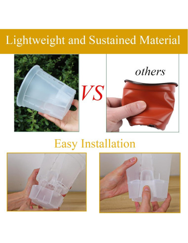 Macetas Autorriego Bouqlife 15 cm Transparentes Paquete de 4