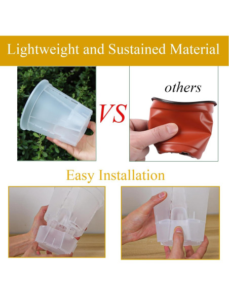 Macetas Autorriego Bouqlife 15 cm Transparentes Paquete de 4