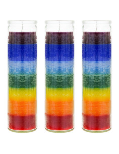 Vela Chakra Mega Velas 3 Pcs 5x20 cm Sin Aroma