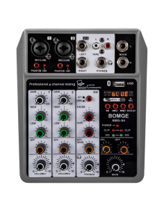 Mezclador de Audio BOMGE 4 Canales USB Bluetooth 48V