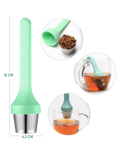 Infusor de Té Philbinden 2 Piezas Silicona y Acero Inoxidable 2