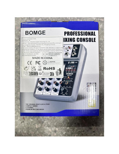 Mezclador de Audio BOMGE 4 Canales USB Bluetooth 48V