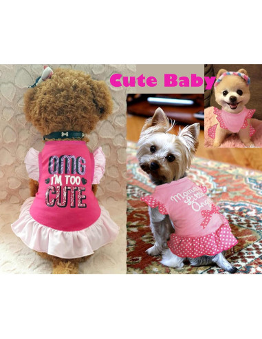 Vestido para Perro XPUDAC 4 Piezas Ángel Rosa Pequeño