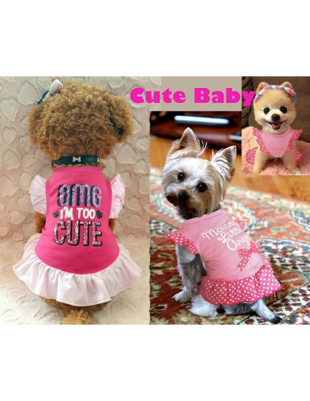 Vestido para Perro XPUDAC 4 Piezas Ángel Rosa Pequeño Vestido para Perro XPUDAC 4 Piezas Ángel Rosa Pequeño