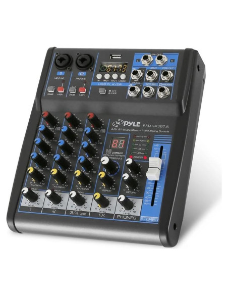 Consola de Mezcla Pyle PMXU43BT.5 4 Canales USB Bluetooth