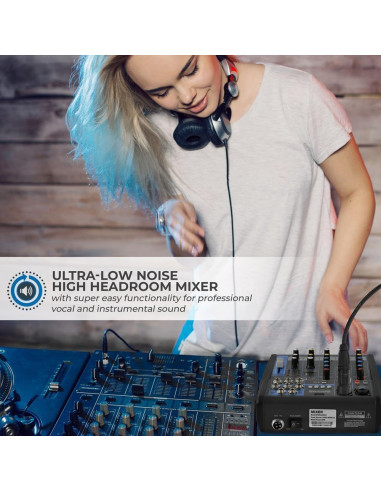 Consola de Mezcla Pyle PMXU43BT.5 4 Canales USB Bluetooth