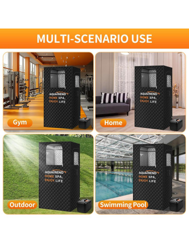 Caja de Sauna Portátil Aquatrend 1200W con Control Remoto