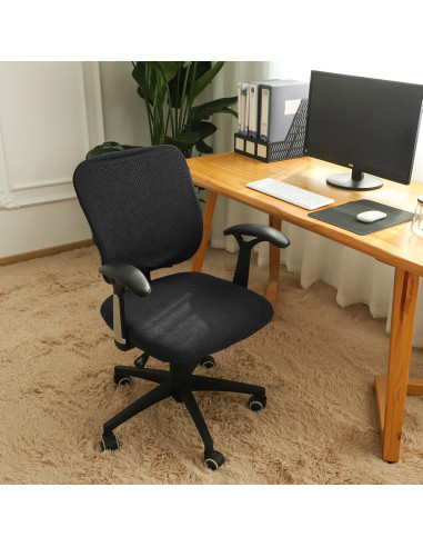 Funda de Silla de Oficina FORCHEER Negra Estirable 2 Piezas