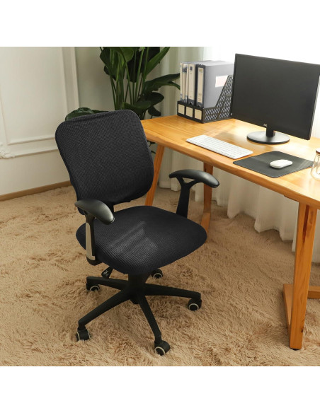 Funda de Silla de Oficina FORCHEER Negra Estirable 2 Piezas