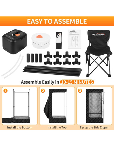 Caja de Sauna Portátil Aquatrend 1200W con Control Remoto