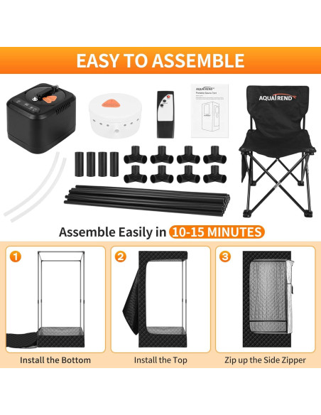 Caja de Sauna Portátil Aquatrend 1200W con Control Remoto