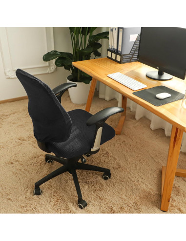 Funda de Silla de Oficina FORCHEER Negra Estirable 2 Piezas