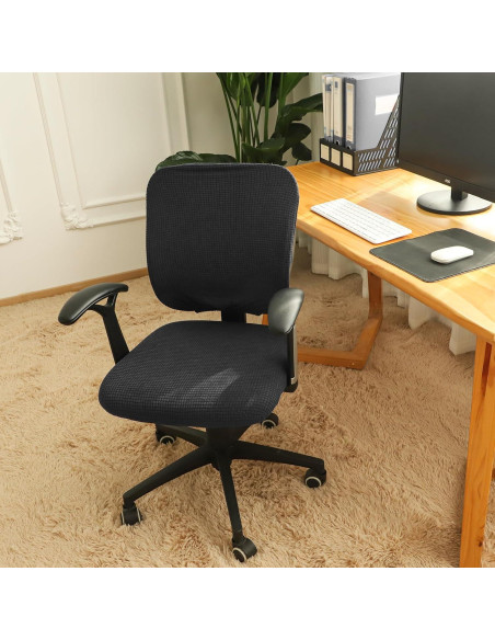 Funda de Silla de Oficina FORCHEER Negra Estirable 2 Piezas