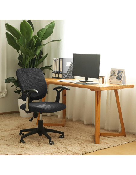 Funda de Silla de Oficina FORCHEER Negra Estirable 2 Piezas