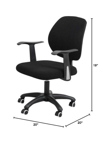 Funda de Silla de Oficina FORCHEER Negra Estirable 2 Piezas