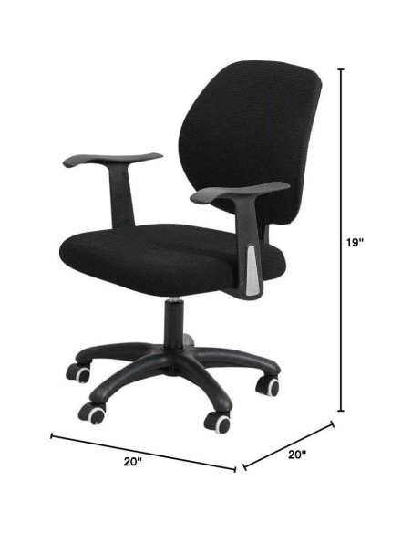 Funda de Silla de Oficina FORCHEER Negra Estirable 2 Piezas