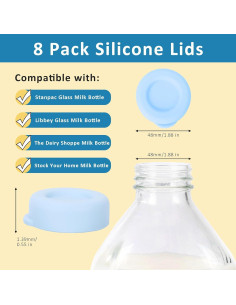 Paquete de 8 tapas de silicona BAOBAOJOY 48mm reutilizables 2