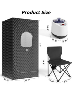 Sauna Portátil SPIEEK 2.6L con Control Remoto y Silla 2