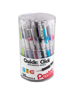 Lápiz Mecánico Pentel Quick Click 0.7mm Lata 36 Colores