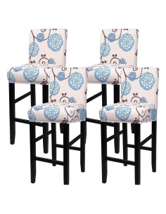 Conjunto de 4 fundas elásticas SearchI para taburetes Flor de bola
