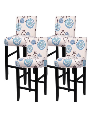Conjunto de 4 fundas elásticas SearchI para taburetes Flor de bola