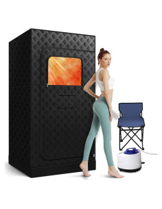 Sauna Portátil Sidasu 80x80x180 cm con Máquina de Vapor 3L