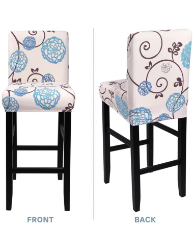 Conjunto de 4 fundas elásticas SearchI para taburetes Flor de bola