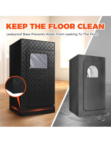 Sauna Portátil Sidasu 80x80x180 cm con Máquina de Vapor 3L