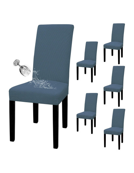 Funda de Silla Easy-Going Impermeable Set de 6 Azul Pizarra