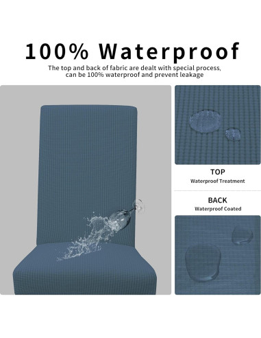 Funda de Silla Easy-Going Impermeable Set de 6 Azul Pizarra
