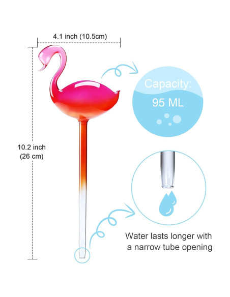 Esferas de vidrio autorriego NiHome 2PCS rosa flamenco 25,4 cm