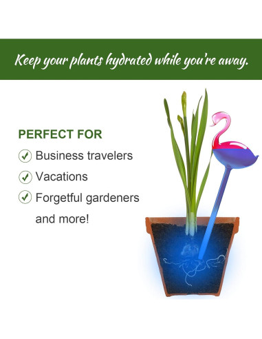 Esferas de vidrio autorriego NiHome 2PCS rosa flamenco 25,4 cm