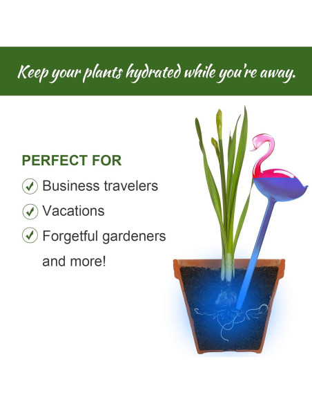 Esferas de vidrio autorriego NiHome 2PCS rosa flamenco 25,4 cm