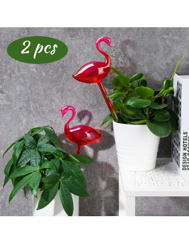 Esferas de vidrio autorriego NiHome 2PCS rosa flamenco 25,4 cm