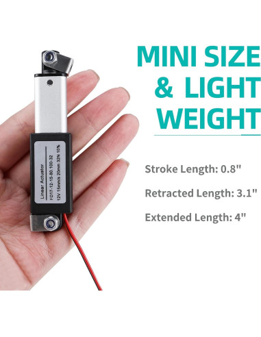 Actuador Lineal Eléctrico NORJIN Mini 12V 20mm 32N