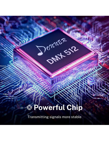Controlador DMX512 Inalámbrico Donner 8 Piezas Metal Negro