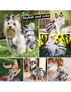 Vestido para Perros PETCARE Rosa con Correa y Lazo 2