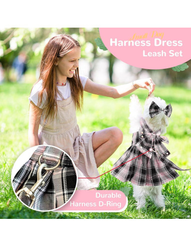 Vestido para Perros PETCARE Rosa con Correa y Lazo