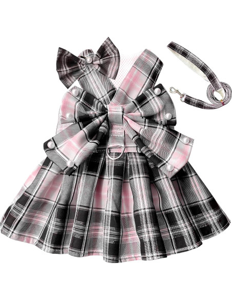 Vestido para Perros PETCARE Rosa con Correa y Lazo