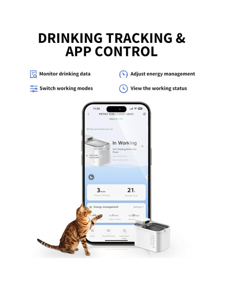 Fuente de Agua Inalámbrica PETKIT EVERSWEET MAX 3L