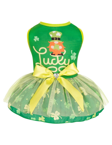 Vestido de Perro Cyeollo San Patricio Tul Verde M Vestido de Perro Cyeollo San Patricio Tul Verde M