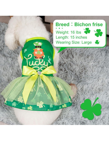 Vestido de Perro Cyeollo San Patricio Tul Verde M