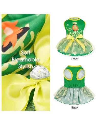 Vestido de Perro Cyeollo San Patricio Tul Verde M