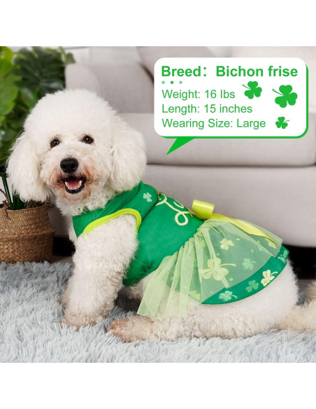 Vestido de Perro Cyeollo San Patricio Tul Verde M Vestido de Perro Cyeollo San Patricio Tul Verde M