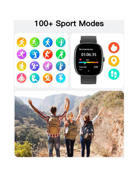 Reloj Inteligente SHANG WING 1.85" Fitness Negro